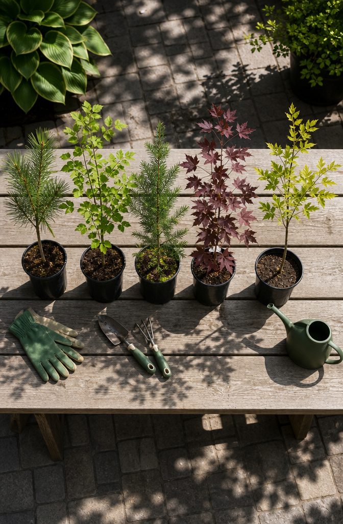 Best Trees for Front Yard: 7 Varieties to Consider for Curb Appeal 1 A serene backyard setting with various trees and landscaping