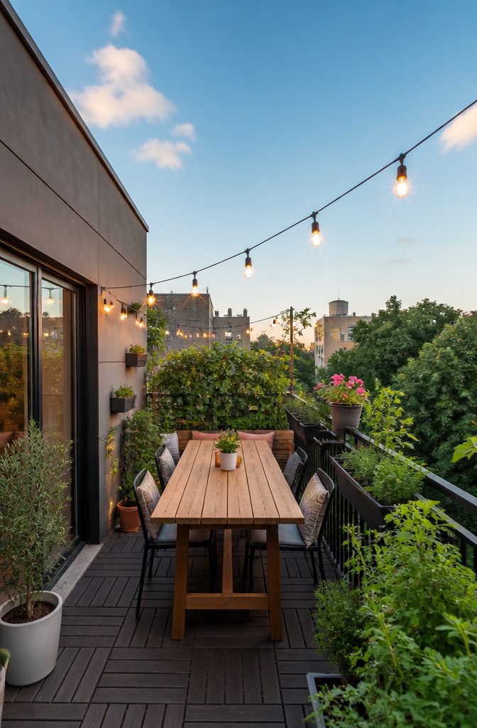 How to Build a DIY Outdoor Table: 6 Project Plans Explained 10 A 72x30 inch narrow community table in a patio setting.