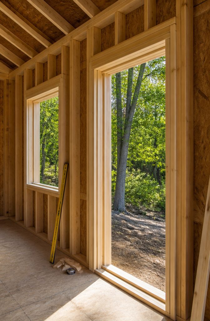 How to Build a Shed: 7 Steps From Foundation to Finished Exterior 7 Framed openings for doors and windows in the shed walls.