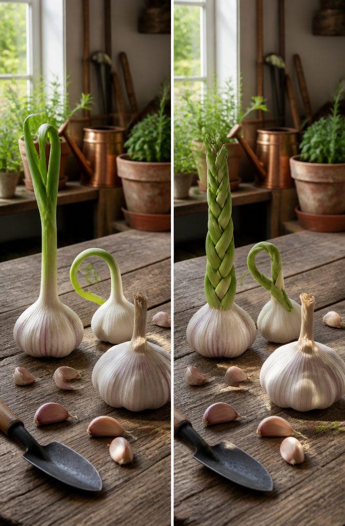 How to Grow Garlic in Pots: 7 Steps for Container Success 1 A photograph showing different garlic varieties, highlighting hardneck garlic.